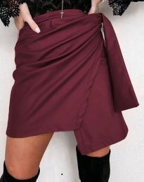 Атрактивна дамска пола в цвят бордо - код 0298