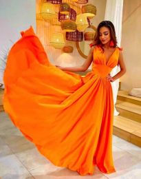 Дълга рокля в оранжево - код 0728