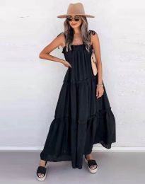Свободна дълга рокля в черно - код 3359