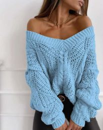 Дамски пуловер в синьо - код 1637