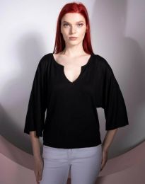 Свободна дамска блуза в черно - код 15622