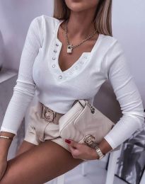 Ефектна дамска блуза в бяло - код 5337