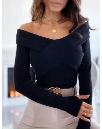 Екстравагантна дамска блуза в черно - код 0308