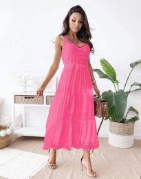 Атрактивна дамска рокля в цвят циклама - код 4672