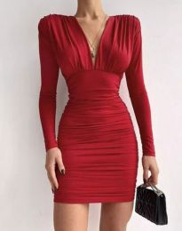 Елегантна дамска рокля в червено - код 80644