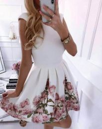 Кокетна дамска рокля в бяло - код 8972