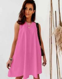 Свободна дамска рокля в розово - код 9862
