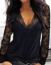 Елегантна дамска блуза в черно - код 36577