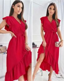 Дамска рокля в червено - код 8551