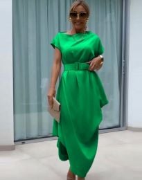 Асиметрична дамска рокля в зелено - код 51471