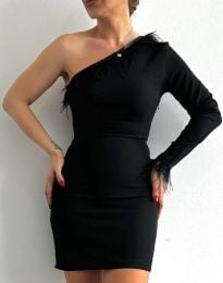 Екстравагантна дамска рокля в черно - код 00488