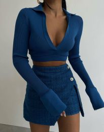 Атрактивна дамска блуза в синьо - код 15004