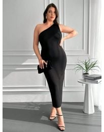 Атрактивна дамска рокля в черно - код 500051