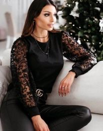 Стилна дамска блуза в черно - код 8006