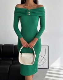 Елегантна дамска рокля в зелено - код 521440