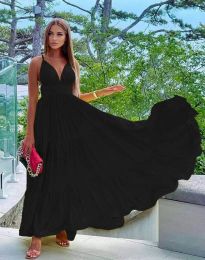 Дълга дамска рокля в черно - код 0865