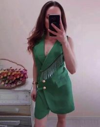 Ефектна дамска рокля в зелено - код 9411