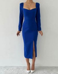 Стилна рокля в синьо - код 37111