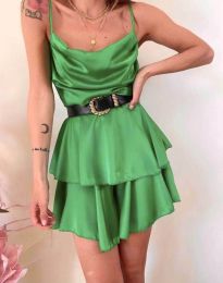 Кокетна дамска рокля в зелено - код 0749