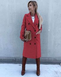 Дамско палто в червено - код 7843
