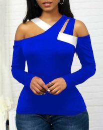 Атрактивна дамска блуза в синьо - код 40028