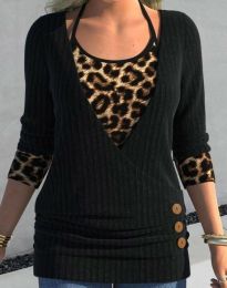 Атрактивна дамска блуза в черно - код 97017