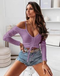 Ефектна дамска блуза в лилаво - код 3723