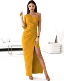 Елегантна рокля в цвят горчица - код 4511