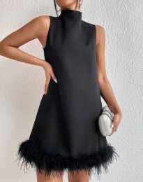 Атрактивна дамска рокля в черно - код 00855