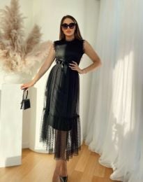 Елегантна дамска рокля в черно - код 990564