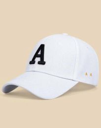 Атрактивна дамска шапка "A" с козирка в бяло - код WH0612