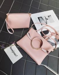 Дамска чанта от две части в розово- код B292