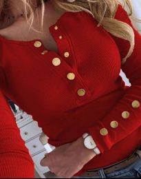 Дамска блуза в червено с копчета - код 5815