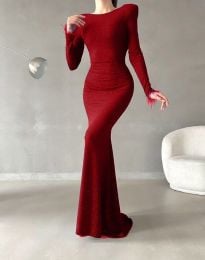 Елегантна дамска рокля в червено - код 82753