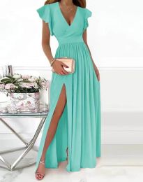 Елегантна дамска рокля в цвят мента - код 0765