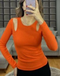 Ефектна дамска блуза в оранжево - код 96587