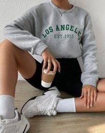 Дамска спортна блуза LOS ANGELES в сиво - код 32622