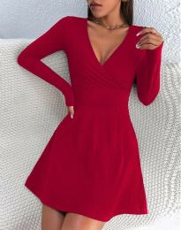 Атрактивна дамска рокля в червено - код 71058