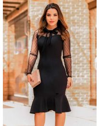 Атрактивна дамска рокля в черно - код 8600