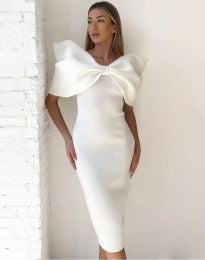 Стилна дамска рокля в бяло - код 24059