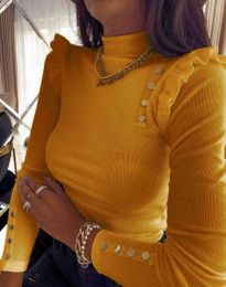 Атрактивна дамска блуза в жълто - код 12489