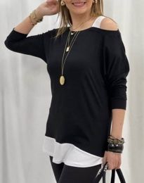 Атрактивна дамска блуза в черно - код 75011