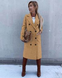 Дамско палто в цвят капучино - код 7843