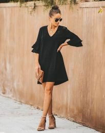 Атрактивна дамска рокля в черно - код 01284