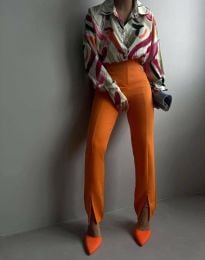 Елегантен дамски панталон в оранжево - код 00102