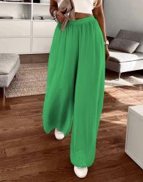 Широк дамски панталон в зелено - код 1051