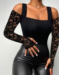 Ефектна дамска блуза в черно - код 95684
