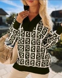 Дамски пуловер с атрактивен десен - код 75057 - 1