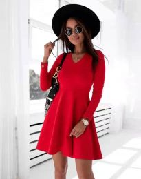 Изчистена дамска рокля в червено - код 7450