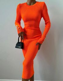 Елегантна дамска рокля в оранжево - код 55273